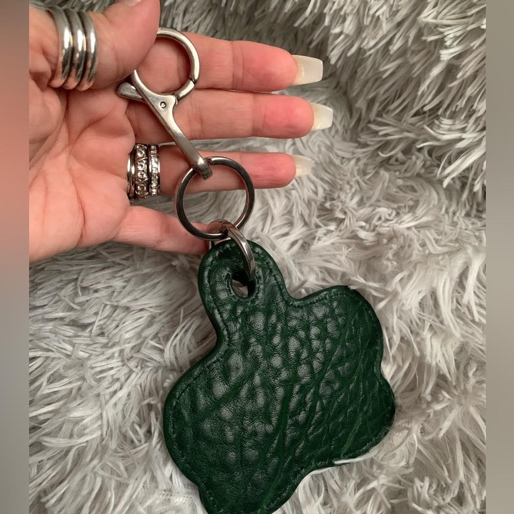 Forest Green Burberry Keychain-With Silver Chunky Hardware- Extremely Durable!!! - Picture 8 of 15